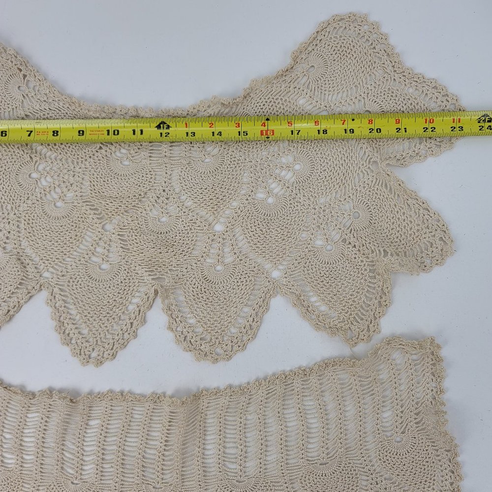 Vintage Ecru Off White 23" Butterfly & Curtain Style Doilies Table Runner Decor - Picture 5 of 10
